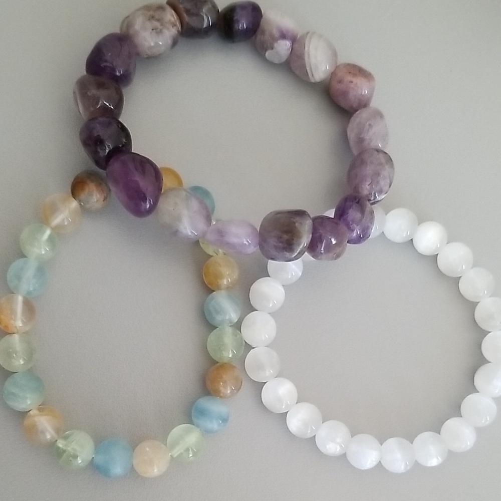Beautiful Crystal Stretch Bracelets Set Of 3
